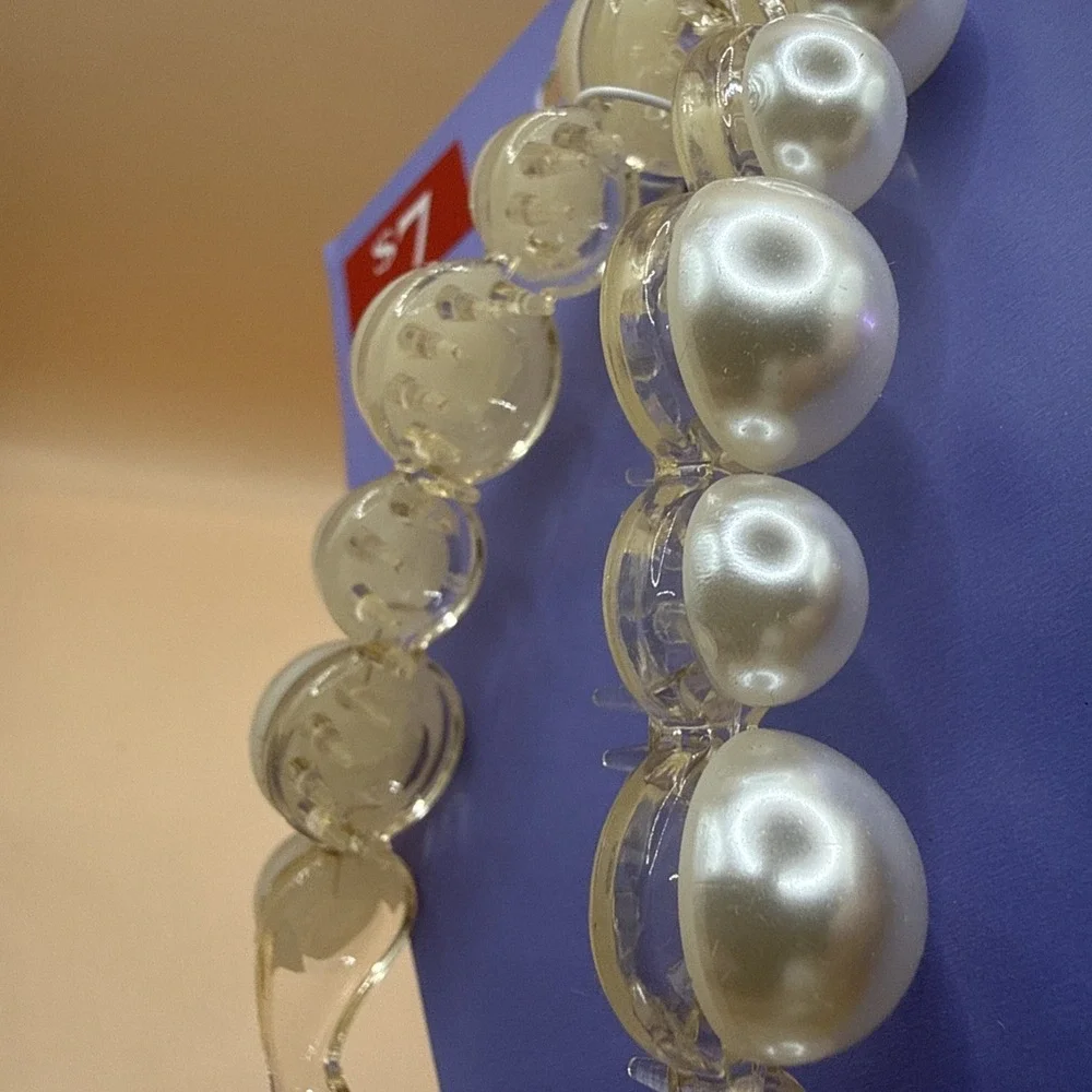 Claire's Faux Pearl Hair Twist Clip Jaws Plastic 4